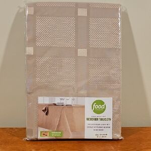 Food Network Microfiber Tablecloth in Oatmeal. 60x120 Inchs Oblong.